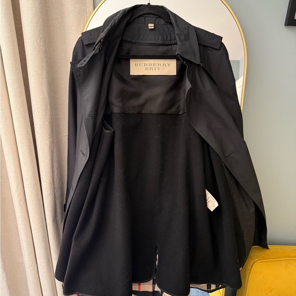 Burberry Black Trench Coat with Belt and Removable Wool Liner size US 16 - Picture 2 of 14